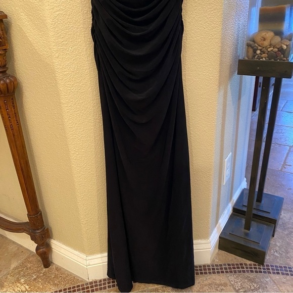 Vtg LAUNDRY Women Black Halter Y2K Maxi Ruched Party Dress Size 6-Made in USA - Picture 4 of 10